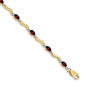 Kazi Luxury 14k Fancy Diamond and Garnet Bracelet